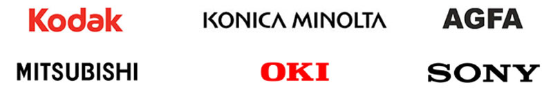 Kodak, Konica Minolta, AGFA, Mitsubishi, OKI, Sony